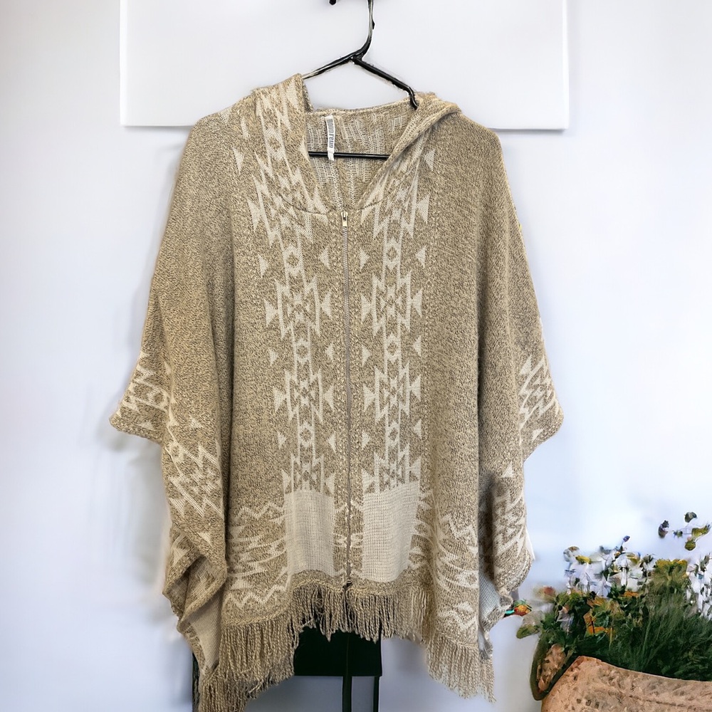 Monoreno cardigan. Has a hood. Beautiful brown and beige colors